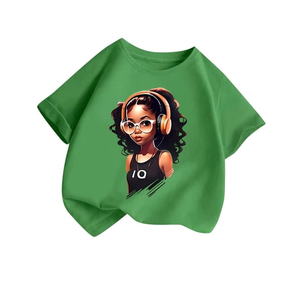 Virmaxy (2-14y) Kids Boys Girls Spider Printed Shirt Unisex Toddler Round Neck Blouses Tops 2025 Summer Cotton Loose Fit Crewneck Blouses Tops Green-3 10 Years