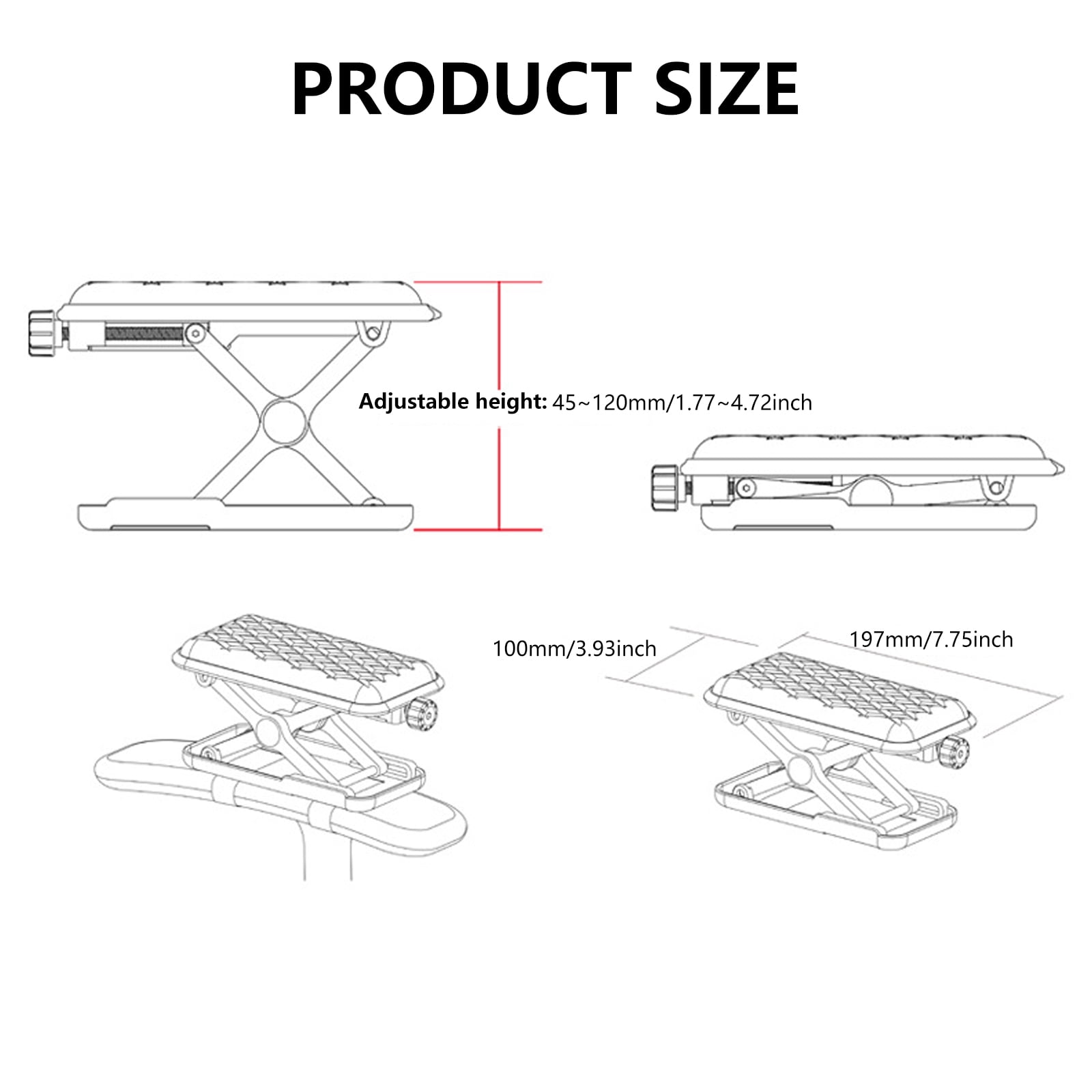 Arm Rest Adjustable Pad with Wrist Support Armrest Wrist Rest Attachment Arm Pad Extension Platform Tray for Desk