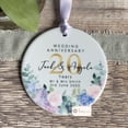 thumbnail image 1 of Personalised Mr & Mrs Wedding Anniversary Years Lilac Floral Greenery Ceramic Round Decora - As Picture - 10-Pack, 1 of 1