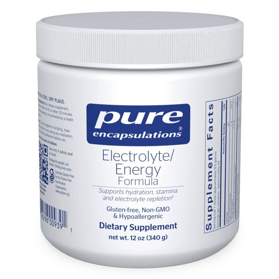 Pure Encapsulations Electrolyte Energy Formula | Hydration Supplement for Muscle Recovery, Minerals, Mental Focus, and Working Out* | 12 Ounces