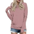 thumbnail image 2 of SDNall Hoodies with Thumb Holes for Women Long Sleeve Solid Color Hooded Slim Hiking Athletic Shirts with Thumb Hole (S-XXXXXL,Pink), 2 of 7