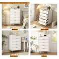 thumbnail image 5 of White Wooden Bedroom Tall 5 Drawer Dresser,Fluted Chest of Drawers Dresser for Bedrooms Closet, 5 of 6