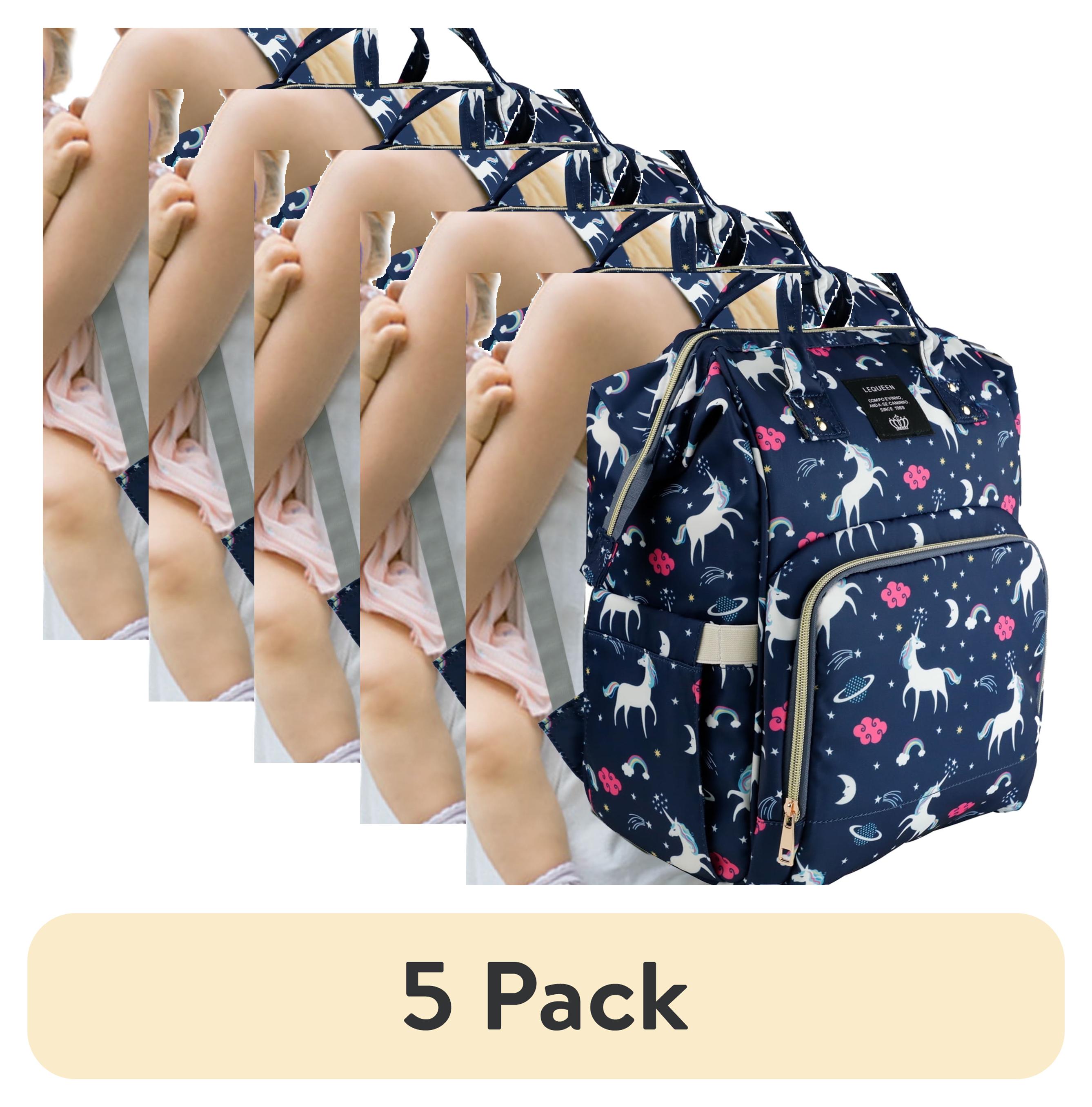 LEQUEEN Unicorn Diaper Backpack, Water-Resistant, Navy photo 1
