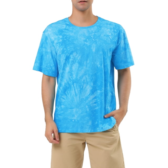 Camisetas de hombre INSPIRE CHIC para el Día del Padre, de manga corta, verano, camiseta de teñido anudado, camisetas impresas, S azul real
