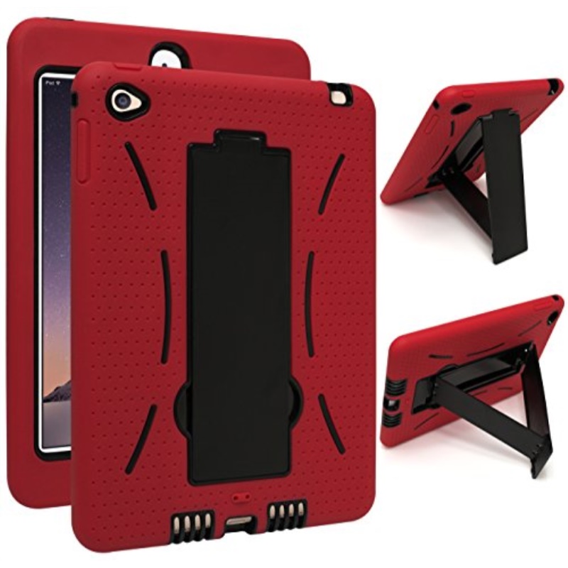 iPad Mini 4 Case, Bastex Hybrid High Impact Resistant Rugged Outer Red