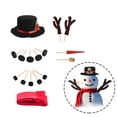 thumbnail image 4 of CoreLiving Christmas Snowman DIY Decorating Kit with Red Scarf, Top Hat, Branch Arms & Wooden Buttons, 16 Piece Holiday Snowman Accessories Set for Outdoor Winter Fun, 4 of 10