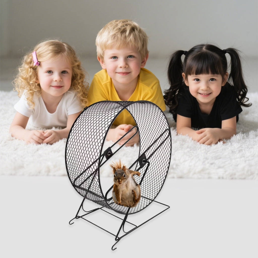 PatungKu Calm Small Pet Running Wheel Iron Building For Hamsters Squirrels Unguis Crushing And Exercise