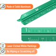 thumbnail image 3 of - Small Architectural Scale Ruler, Aluminium, 6 Inch, 2 Pack, Green and Orange, Pocket Size Ruler, Triangle Ruler, Metal Ruler Set, Architect Scale Ruler for Blueprints, 3 of 9