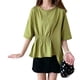 thumbnail image 4 of Camiseta casual de mujer con cuello redondo, media manga, blusa suelta irregular para chica superior Methold AP001742-06, 4 of 7