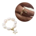 thumbnail image 2 of Osdhezcn Cute Minimalist Pearl Beaded Rings for Women Irregular Pearl Heart Star Ring, 2 of 15