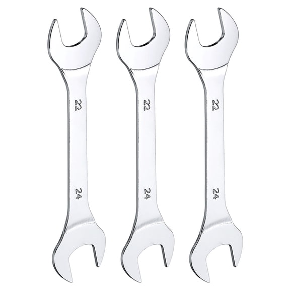 Uxcell 3pcs Double Open End Thin Wrench 22×24mm Metric U-Shaped Spanner