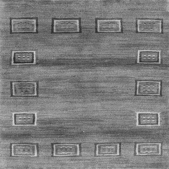 Ahgly Company Indoor Square Abstract Gray Contemporary Area Rugs, 5' Square