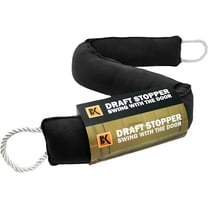 Door Draft Stopper Blocker - Black Under Door Weather Insulator Seal 37 inches BK