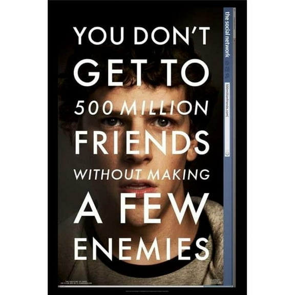 Pop Culture Graphics  The Social Network Movie Poster Print - 27 x 40
