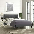 thumbnail image 6 of Modway Virginia Queen Fabric Platform Bed with Squared Tapered Legs in Gray, 6 of 6