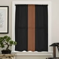 thumbnail image 4 of Black Brown Semi Sheer Curtains Drapes for Living Room, Bedroom, French Doors Window 63 Inches Long, Contemporary Boho Modern Art Rod Pocket Chiffon Curtain Drapery Voile Draperies Panel, 4 of 6