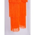 thumbnail image 6 of TiaoBug Kids Girls Elastic Waist Rhinestone Fringe Practice Pants Tassel Latin Salsa Dance Performance Trousers Fluorescent Orange 16, 6 of 7