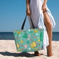 thumbnail image 3 of Wukai Happy Summer Print Zipper Bag,large Beach Tote Bag,Waterproof Sandproof Bag,Grocery and Picnic Tote Travel Bag, 3 of 5