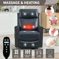 thumbnail image 3 of Genuine Leather Manual Recliner Chair, Swivel Rocking Recliner Chair with Heating and Massage for the Elderly, Ergonomic Lounge Single Sofa Seat, Blue, 3 of 6