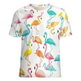 thumbnail image 5 of Flamingo Pattern Women's T-Shirt Short Sleeve T Shirts Tops Tee Ladies Loose T, 5 of 6