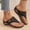 #0117-Black, variant on Xucatan Women's Rhinestone Wedge Flip Flops, Faux Suede Thong Sandals with Chunky Heel, Open Toe Glitter Platform Slippers, Versatile Summer Beach Footwear Gift