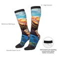 thumbnail image 4 of Goofa Colorful Underwater Sea Turtle Pattern Adult Stockings, Color-Block Knee High Socks, Comfortable and Breathable, Soft and Stretchable, Sports, and Decoration, 4 of 6