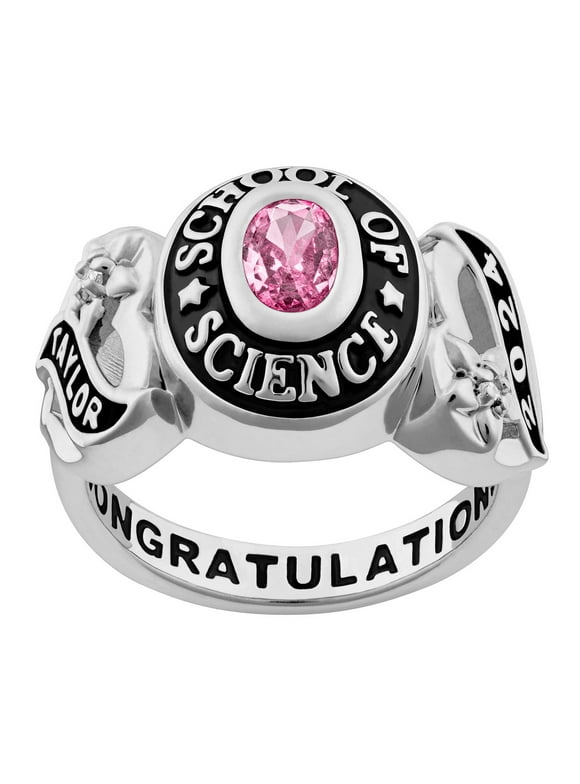 Order Now for Graduation, Freestyle Women's Celebrium Sweetheart Class Ring with CZ, Personalized, High School or College