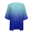 thumbnail image 6 of Fnooota Womens T Shirts, Gradient Print Casual Short Sleeve Crew Neck Summer Tops Blue Size M, 6 of 6