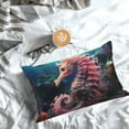 thumbnail image 5 of Pofeuu Ocean Seahorse Print Polyester Microfiber Plush Pillowcases, Super Soft and Cozy Pillow Case Covers with Envelop Closure（Pillow core not included）-16"x24", 5 of 6