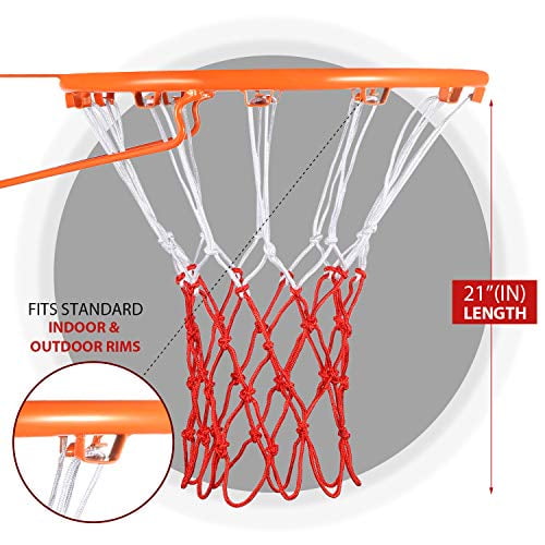 Syhood White Basketball Net Hoop Net Replacement for All Weather Fits Standard Indoor or Outdoor Basketball Hoop 12 Loop
