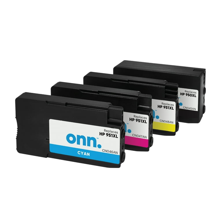 onn. Remanufactured HP 950XL/951XL High Yield Black, Cyan, Magenta, Yellow  Inkjet Cartridges 4-Pack