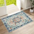thumbnail image 4 of Entryway Rug - 2''x3'' Boho Soft Low Pile Washable Area Rug, Non-Slip Small Rugs Indoor for Front Door Entrance Kitchen Bathroom, Vintage Carpet Stain Resistance (Dark Green, 2x3ft), 4 of 6