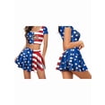 thumbnail image 3 of 4th of July Outfits for Women Two Piece American Flag for Mini Pleated Skirt with Top Set S, 3 of 10