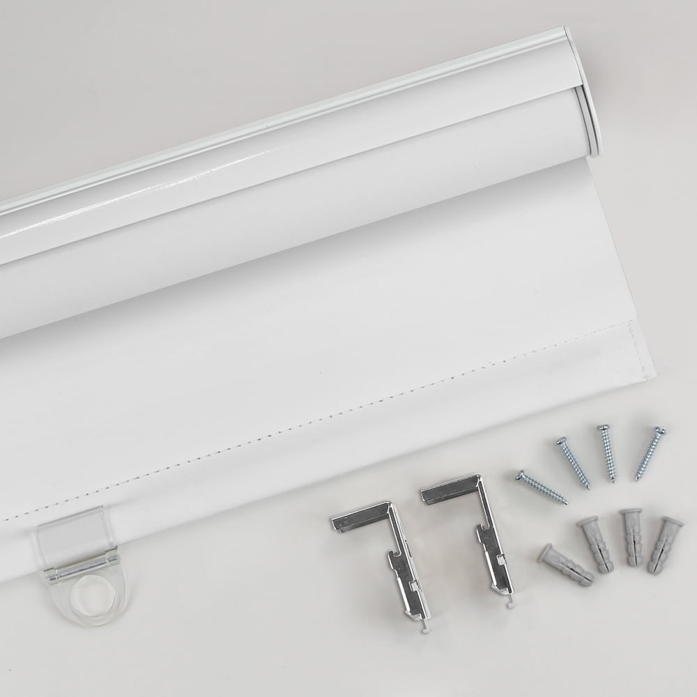 (2 pack) Mainstays Blackout Slow Release Roller Shade, 1-Piece, White, 27" W x 72" L