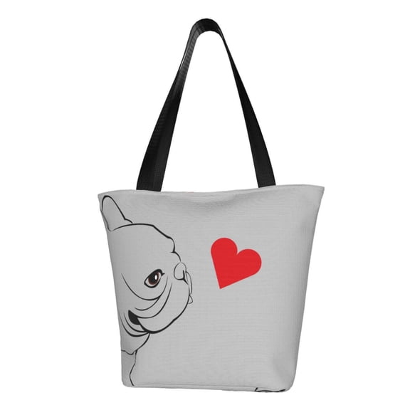 Kdxio Animal Bulldog1 Women Reusable Grocery Bags Foldable Ripstop,Reusable Shopping Bags for Shopping,Gym,Gift