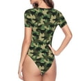 thumbnail image 4 of Daiia Camouflage Dinosaur Women'S Crew Neck Short Sleeve Slim Fit T Shirts Tops Basic Bodysuit Leotard Clothing-Large, 4 of 9