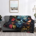 thumbnail image 2 of Yiaed Butterfly Flower Skull A Print Blanket Throw Blanket Soft Cozy Flannel Blanket for Home Bed Sofa Couch Chair-60"x50", 2 of 6
