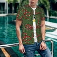 thumbnail image 6 of KLL Red Snake for Men's Baseball Shirts,Short Sleeve Casual Shirts Button Down Shirt for Men Beach Summer Wedding Shirt-, 6 of 7