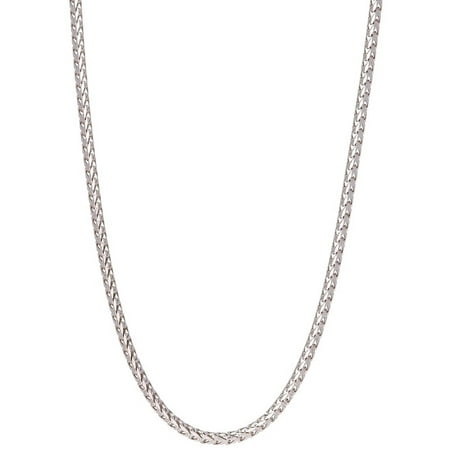 Pori Jewelers Rhodium-Plated Sterling Silver 1.5mm Franco Chain Men's Necklace, 24