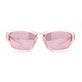 thumbnail image 3 of 90s Styling Rectangular Fem Color Sport Plastic Wrap Around Sunglasses Pink, 3 of 8