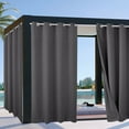 thumbnail image 3 of Topchances Dark Grey 3D Embossed Top & Tab Bottom Grommet Outdoor Curtain, 52" x 84", 3 of 12