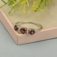 thumbnail image 3 of 4mm Round Shape Garnet 925 Sterling Silver Three Stone Women Anniversary Ring, 3 of 7