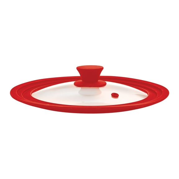 The World‚Äôs Greatest Universal Pot Lid and Microwave Cooking Cover, Red, Tempered Glass and Silicone, Fits Bowls and Cookware (8.5 to 11.5-Inches)