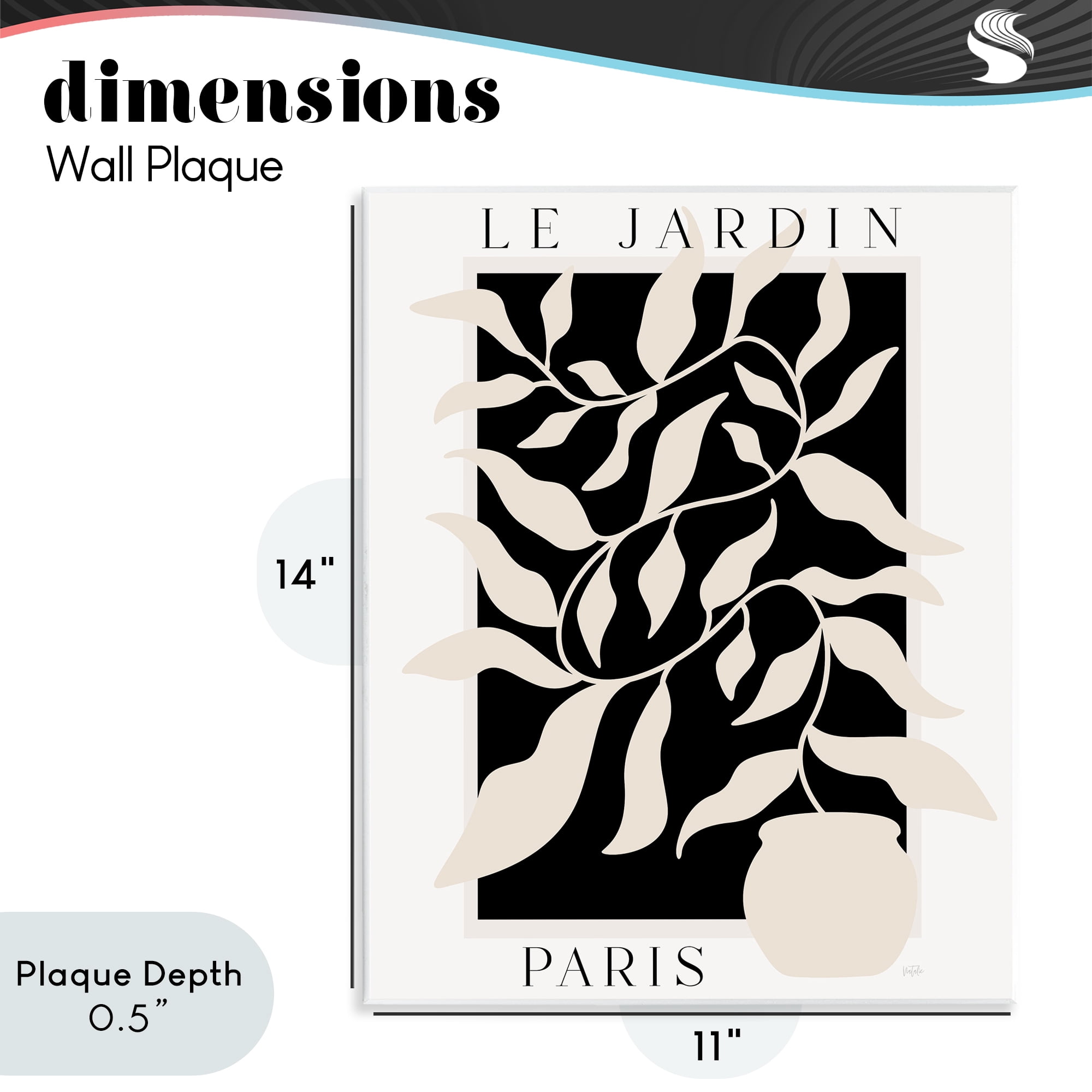 Stupell Industries Le Jardin Paris Botanicals Wall Plaque Art, design by Natalie Carpentieri