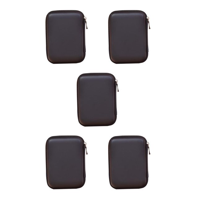 maskred 2.5 Sacoche Portable pour Disque Dur Externe avec Fermeture Éclair, Étui pour Disque Dur, Protection Adaptée, Noir 5Set