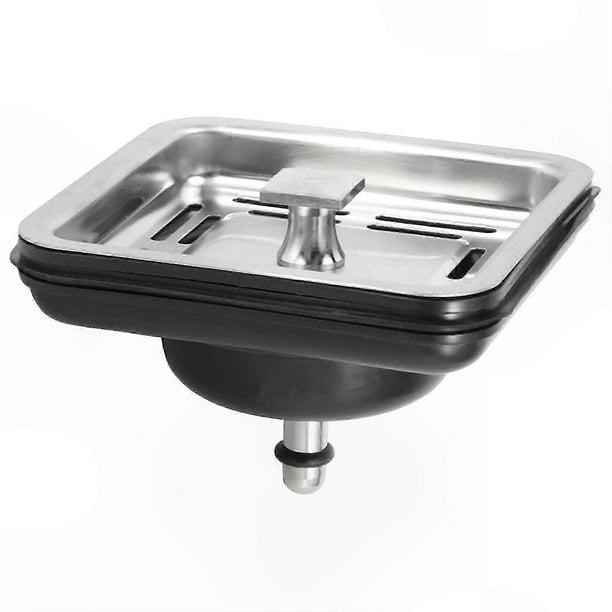 Kitchen Sink Drain Mesh Stopper Basket Strainer Waste Plug for Square Sinks