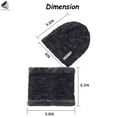 thumbnail image 2 of PULLIMORE Winter Beanie Hat Scarf Set for Men Women Thick Warm Knit Skull Cap Circle Scarf Set with Fleece Lining (Dark Blue), 2 of 9
