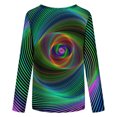 thumbnail image 5 of Women Long Sleeve Tops Classic Novelty Gradient Printed Clearance Blouse, 5 of 6