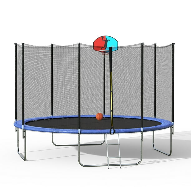 Safety Enclosure Net & Spring Cover Padding, Basketball Hoop for Outdoor Activities - 12 FT Blue - Walmart.com
