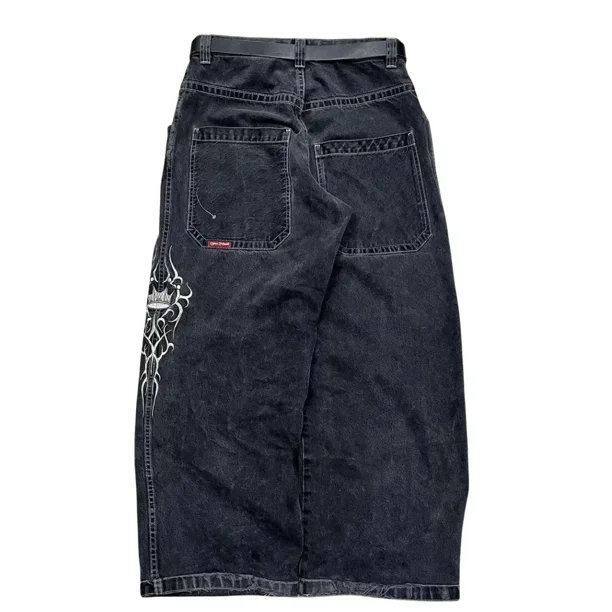 JNCO Jeans New Mens Harajuku Retro Hip Hop Skull Embroidery Baggy